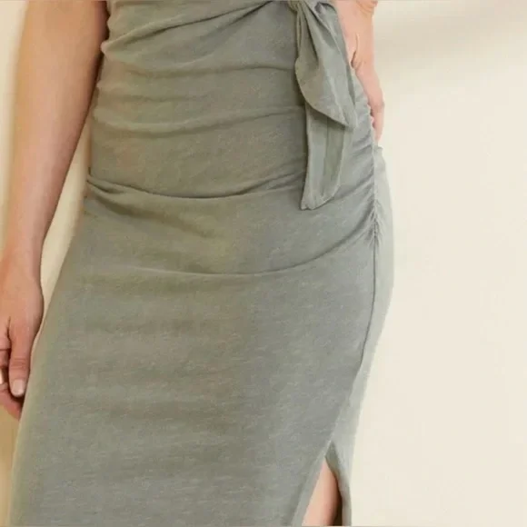 SUNDRY LIGHT SAGE TANK ROUCHED DRESS - Picture 2 of 5